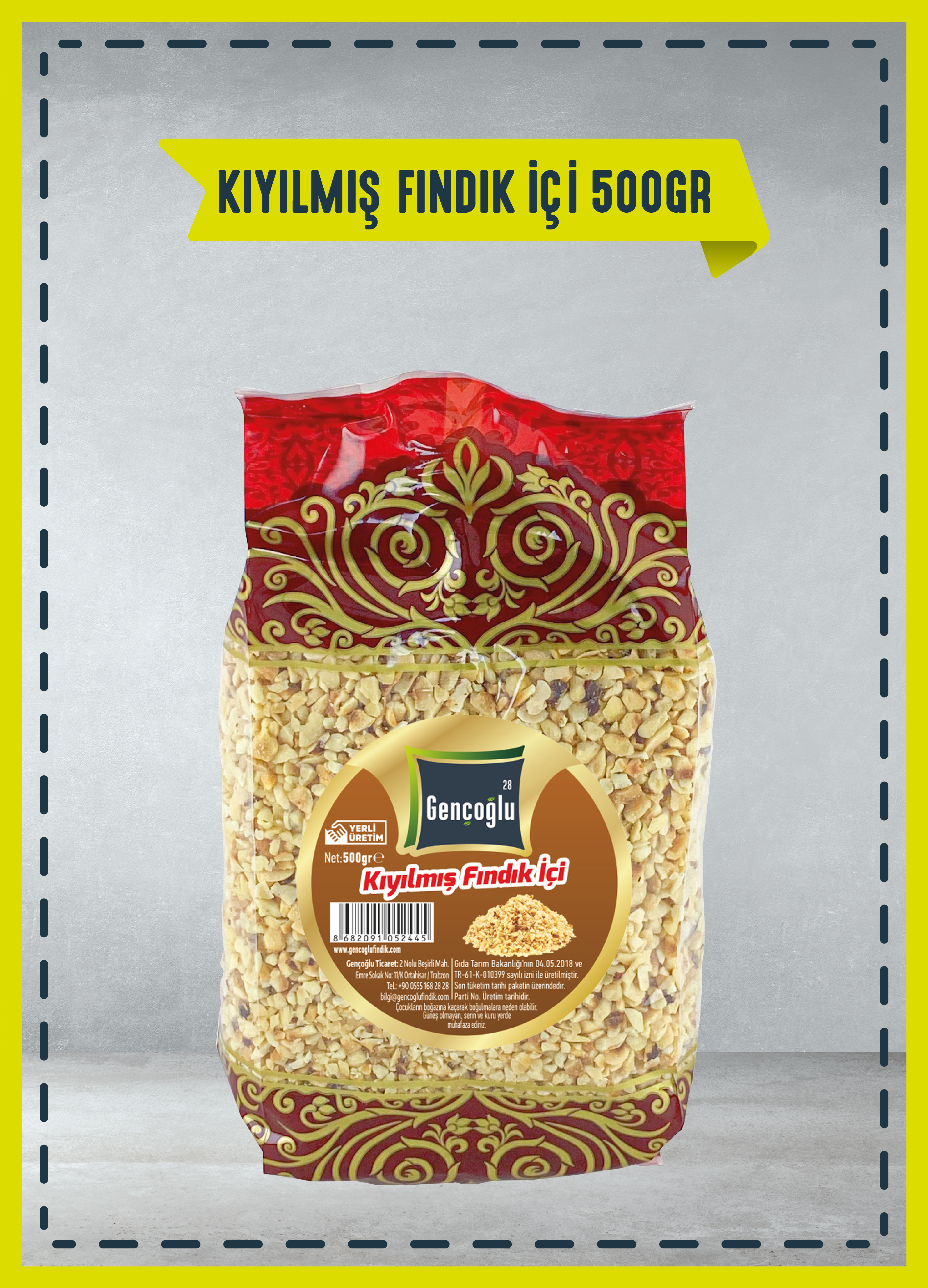 Gençoğlu Kıyılmış Fındık 500 Gr.