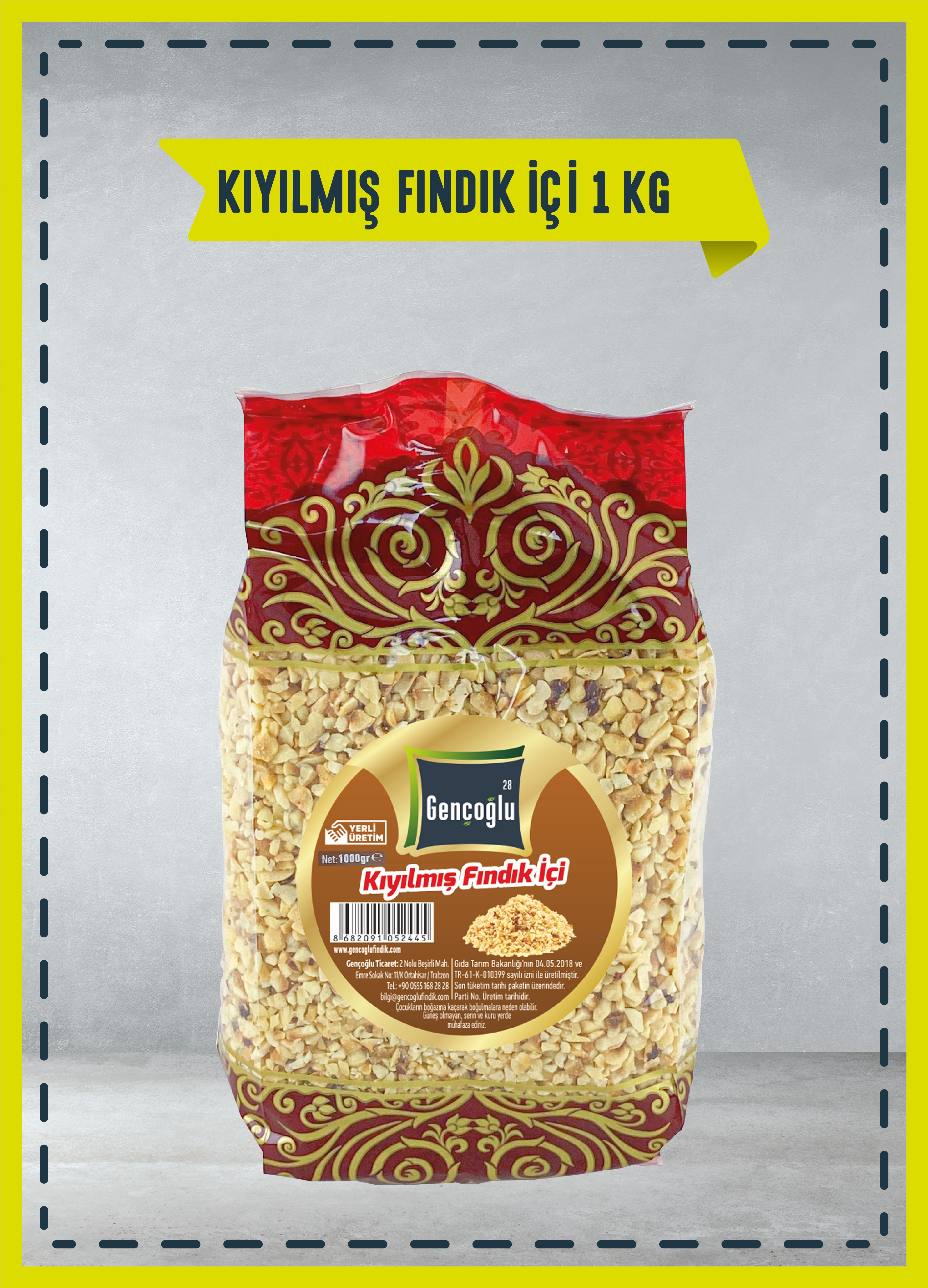 Gençoğlu Kıyılmış Fındık 1 Kg.