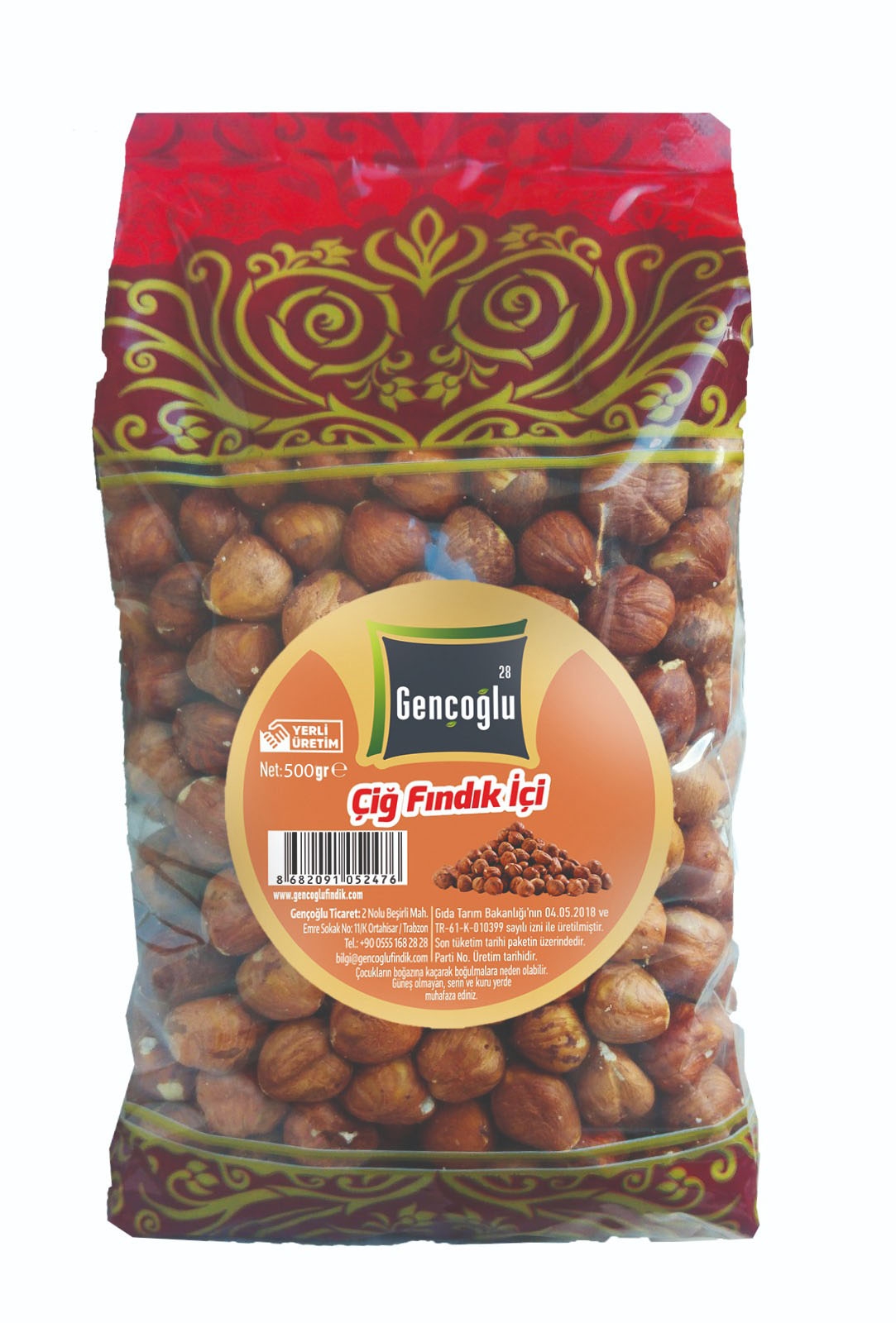 Gençoğlu Çiğ Fındık 500 Gr.